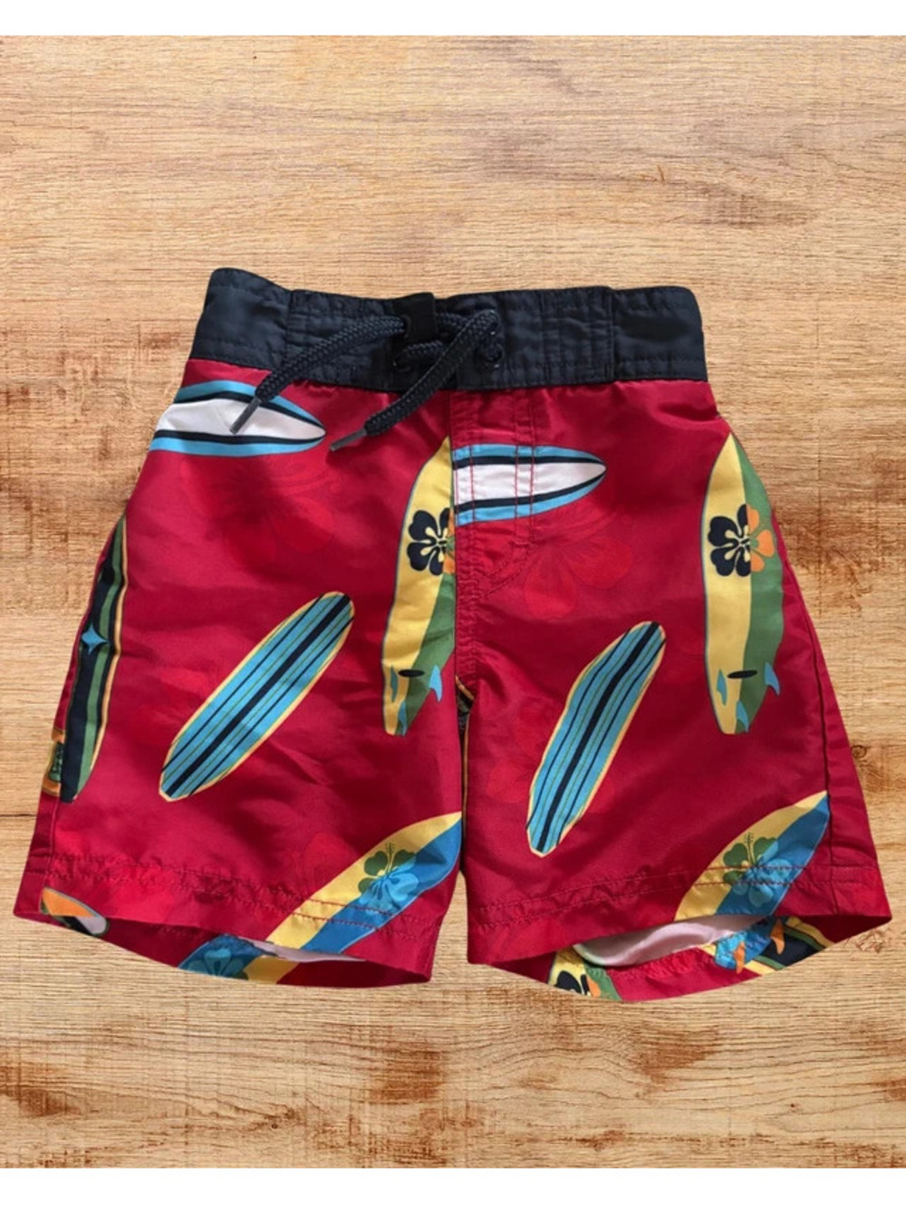 Gymboree Baby Boy 6-12M Red Surfboard Swim Trunks Board Shorts